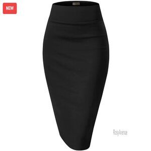 Stretchy Office Pencil Skirt Made in USA, Knee-Length, Slim Fit